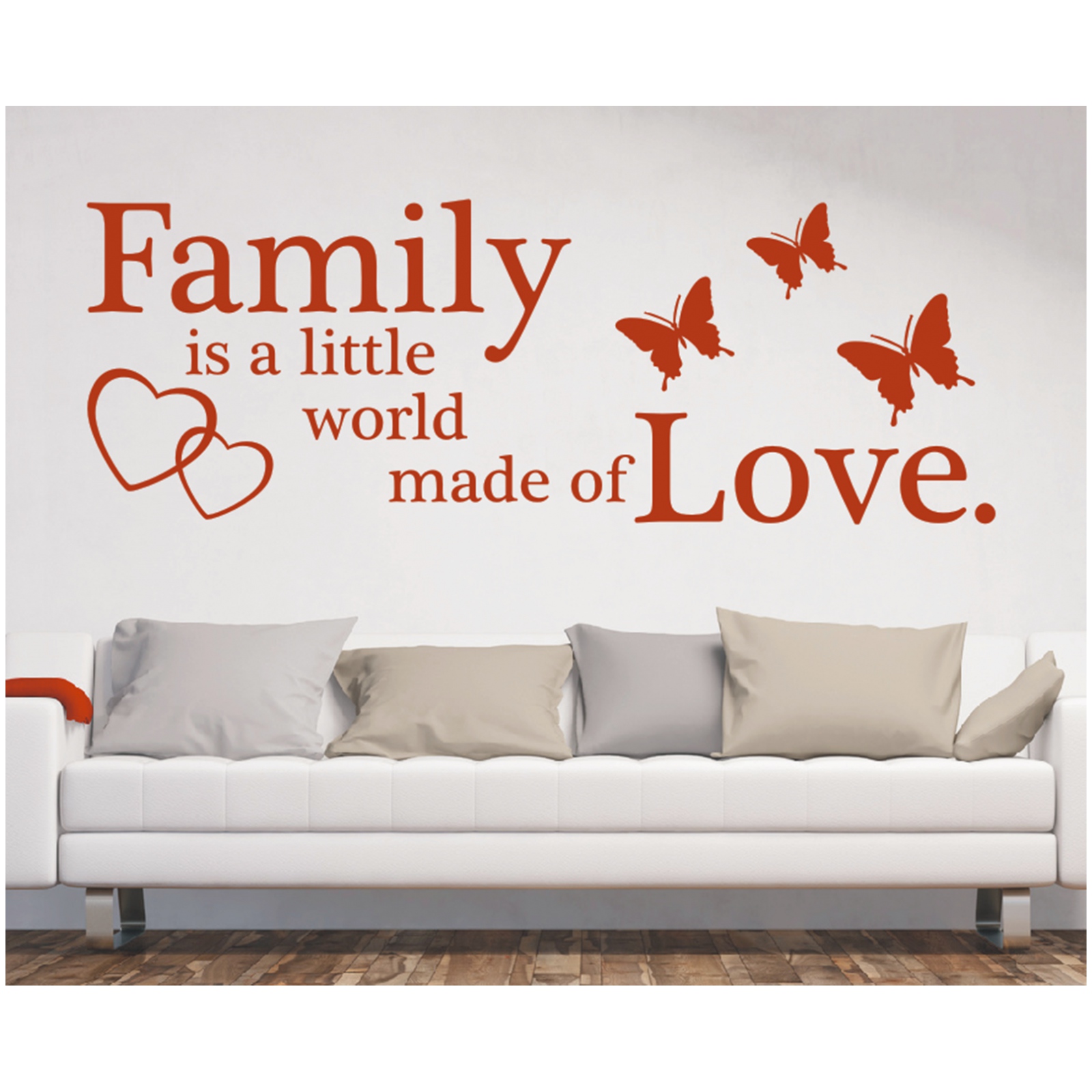 Wall Tattoo Saying Family is World Love Family Wall Decal Sticker Love 3