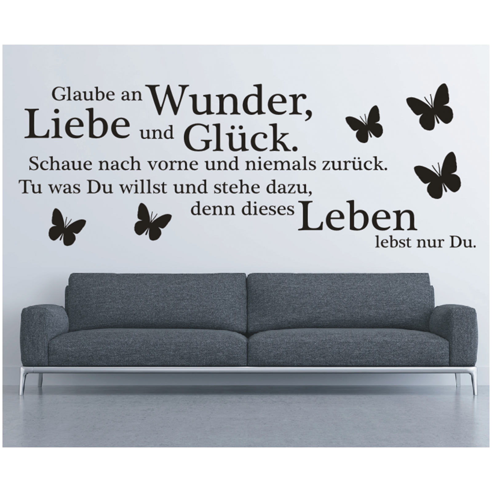 WANDTATTOO Glaube Wunder Liebe Glck Wandsticker Spruch Wandaufkleber Sticker 9