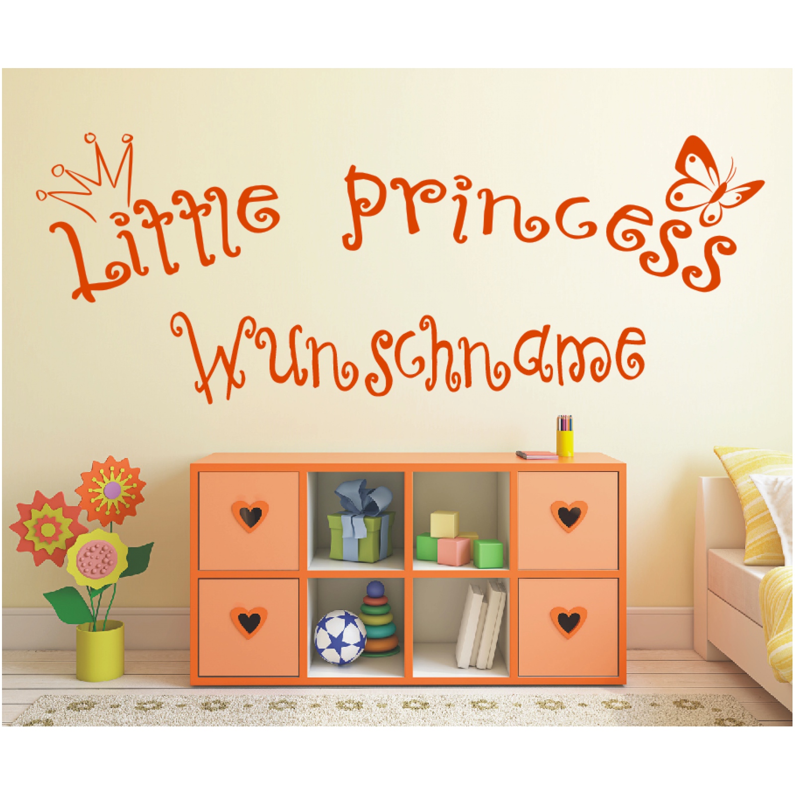 Wandtattoo Little Princess Name Wunschname Wunschtext Kinderzimmer Geburt 1