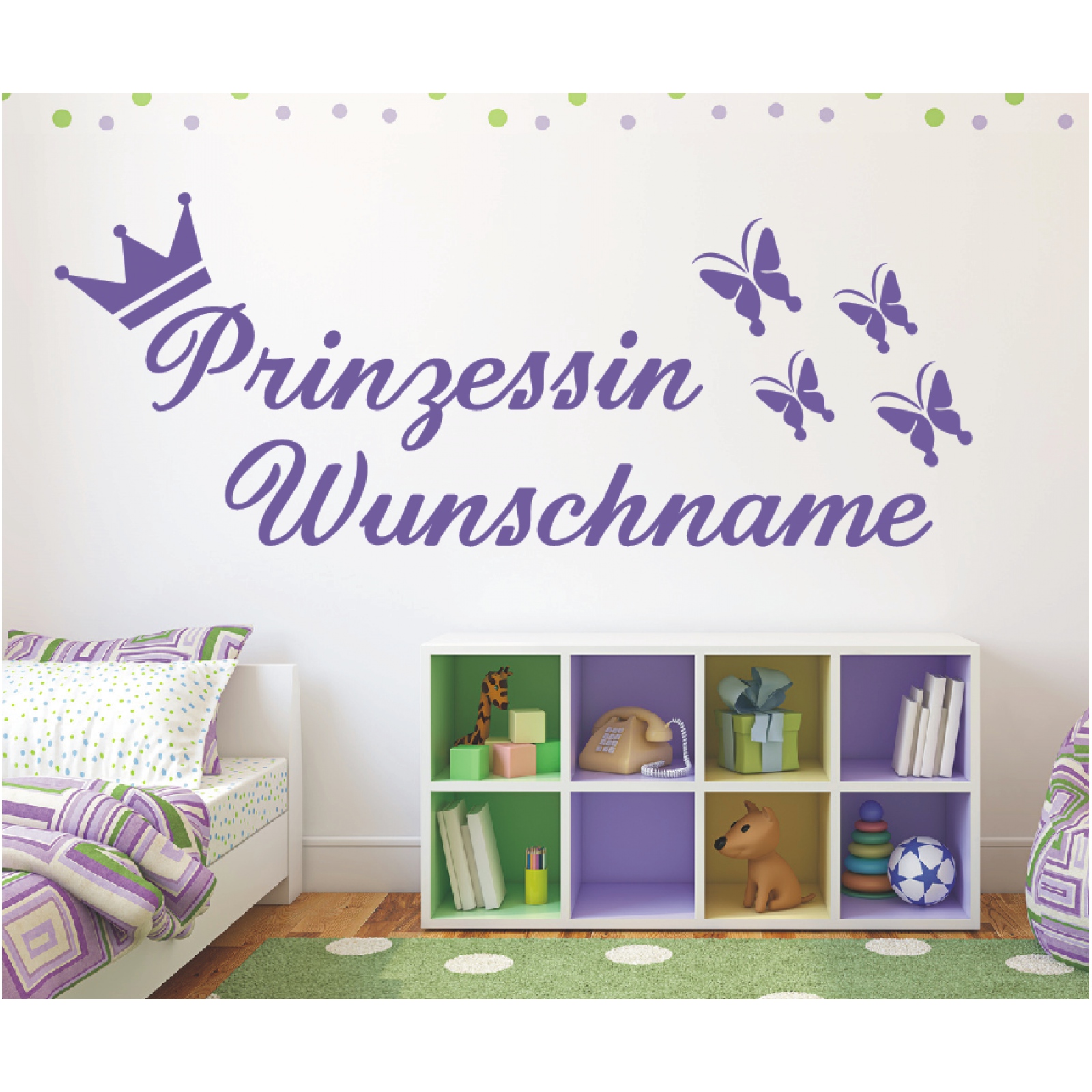 Wandtattoo Prinzessin Wunschname Schmetterlinge Kinderzimmer Wandaufkleber 31