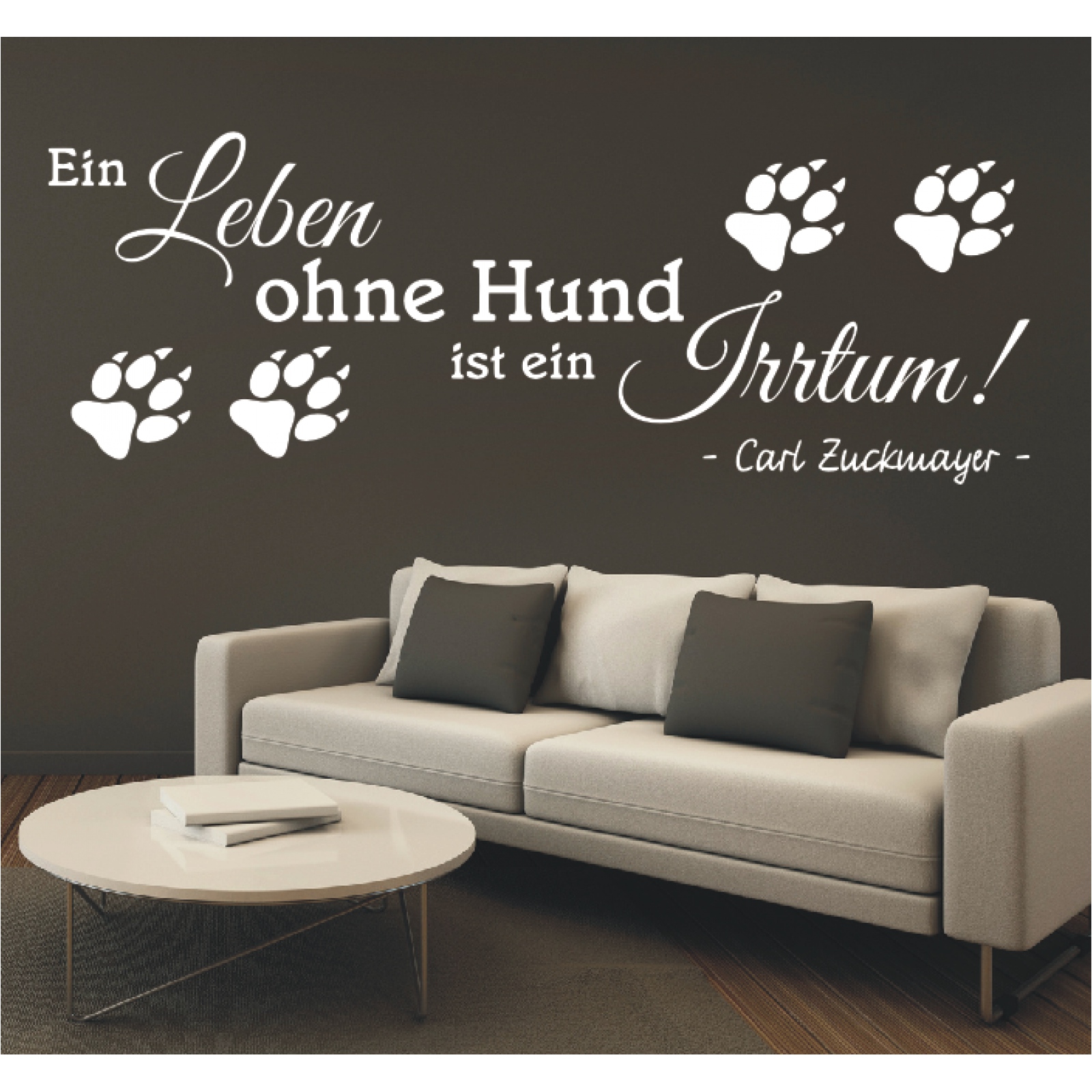 Spruch Hund WANDTATTOO Ein Leben ohne Zitat Wandsticker Wandaufkleber Sticker 